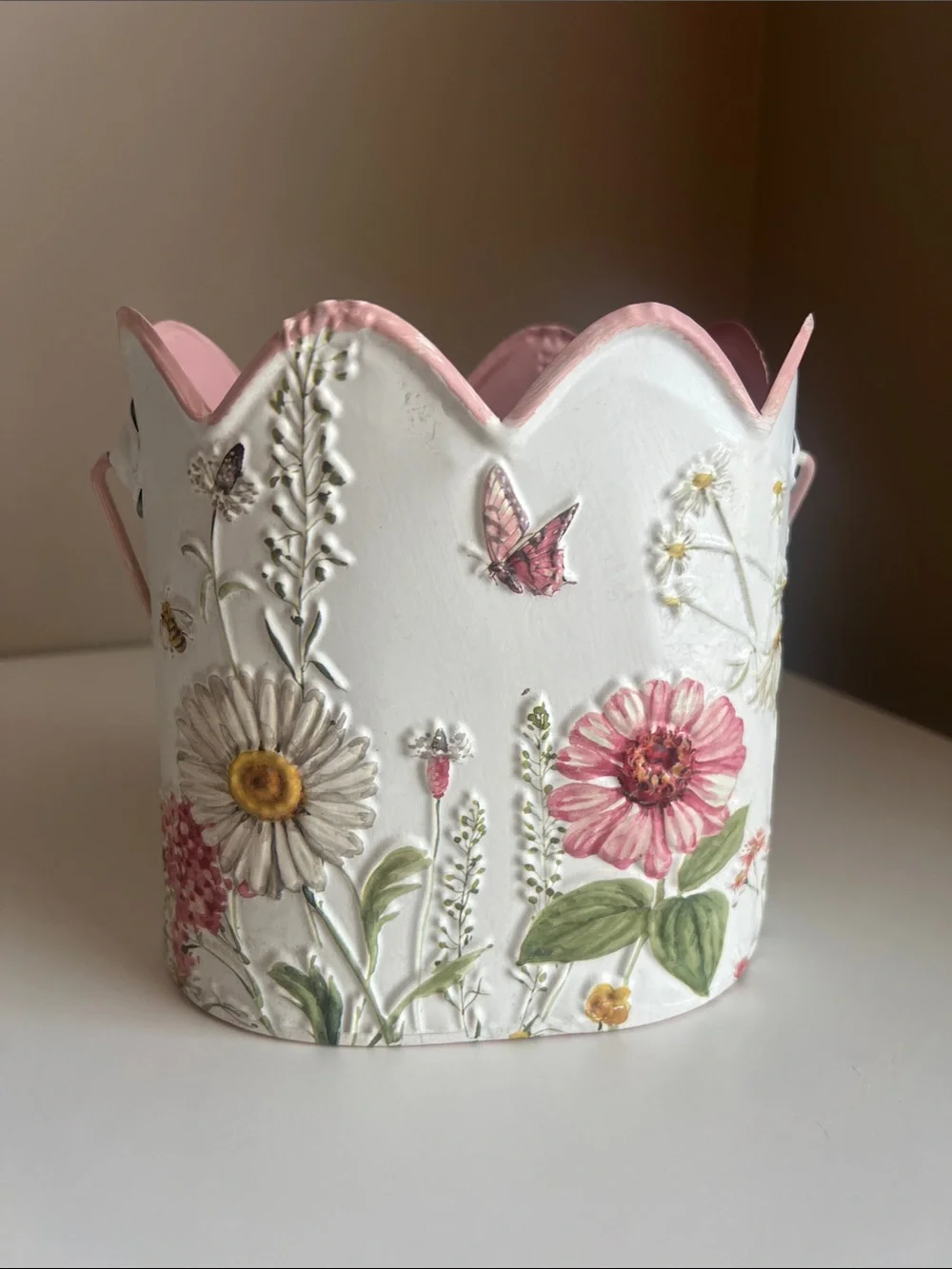Pink Floral Kids Bucket with Handle